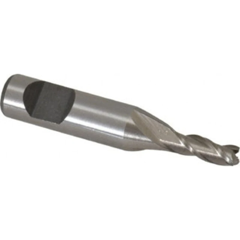 Value Collection 1/8, 5/16 LOC, 1/4 Shank Diam, 1-11/32 OAL, 3 Flute, Cobalt Square End Mill Single End, Uncoated, Sp...